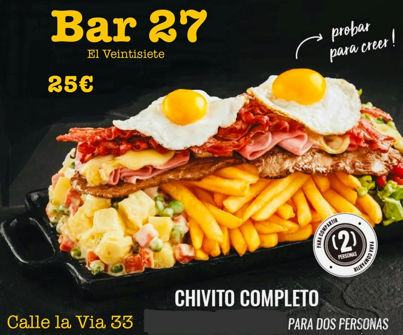 Chivito Uruguayo al plato para 2p