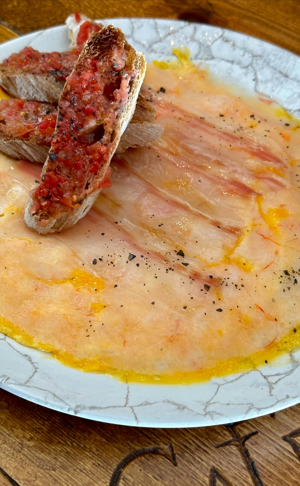 Tortilla Vaga de Gamba Roja con Papada Ibérica