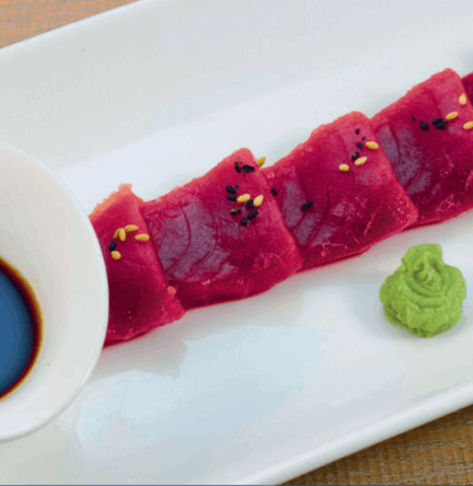 Sashimi de lomo de atún rojo